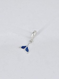 Berloque Rabo de Sereia Azul em Prata 925