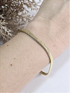 Pulseira Lacraia em Aço Banhada a Ouro