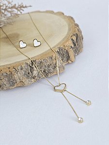 Conjunto Corações em Aço Inoxidável