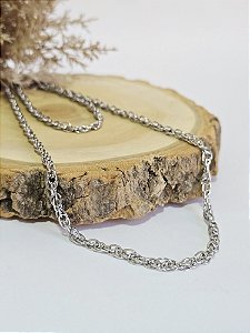 Conjunto Colar e Pulseira Singapura Lux em Aço Inoxidável