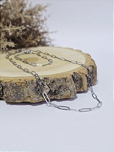 Conjunto Colar e Pulseira Elo Minimal em Aço Inoxidável