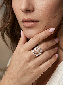 Anel Maxi Corações Vazados em Prata 925