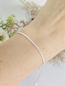 Pulseira Fina Lisa em Prata 925