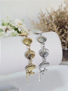 Pulseira Conchas em Aço