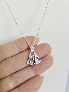 Colar Nossa Senhora Aparecida em Prata 925