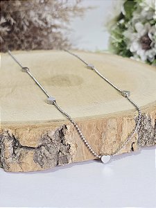 Colar Corações Delicados em Aço Inoxidável