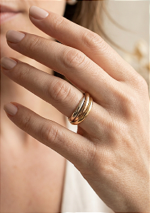 Trio de Anéis entrelaçados em Aço Inoxidável