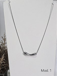 Colar Bean Minimalista em Aço Inoxidável