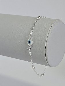 Pulseira de Bolinhas Olho Grego em Prata 925