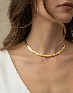 Colar Choker Semi Rígido em Aço Inoxidável