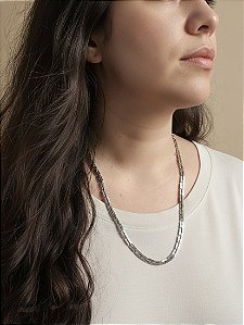 Colar Elos Retangulares em Aço Inoxidável