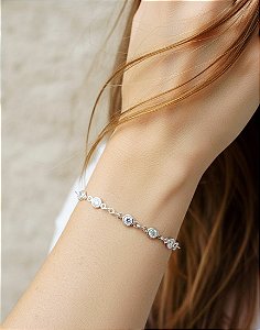 Pulseira Ponto de Luz Zircônia em Prata 925