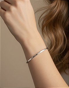 Bracelete Fino Liso em Prata 925