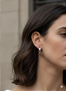 Argola Larga Tubo Lisa em Aço Inoxidável