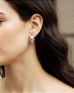 Argola Curta Bômbe Lisa em Aço Inoxidável