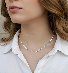 Choker Riviera Fina de Zircônias em Prata 925