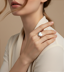 Anel Coração Robust em Prata 925