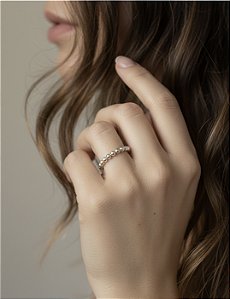 Anel Dots Esferas Prata 925 Minimalista