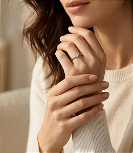 Anel Solitário em Aço Inoxidável 316L