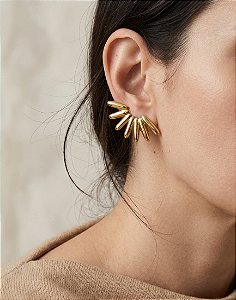 Brinco Ear Jacket Sol de Ouro