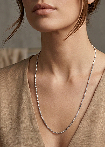 Colar Cordão Baiano em Aço Inoxidável 316L