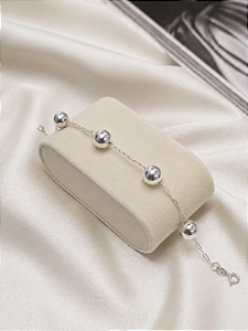 Pulseira Bolas Grandes em Prata 925