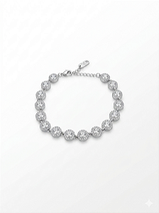 Pulseira Feminina Riviera Redonda Cravejada Linha Premium Aço Inoxidável