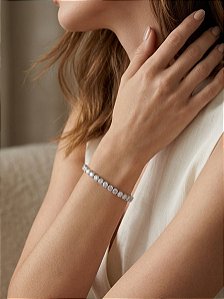 Pulseira Riviera de Luxo em Zircônias Redondas - Linha Premium