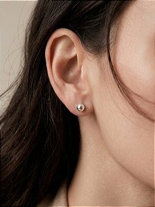 Brinco de Bolinha Esfera Prata 5 mm