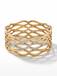 Bracelete Largo Vazado Cravejado – Dourado ou Prateado