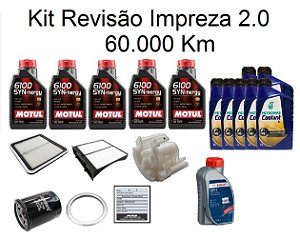 Kit Revisão Subaru Impreza 2.0 160 Cv 60 Mil Km Com Óleo Motul 6100 Syn-nergy 5W30 Sintético
