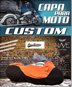 Capa Para Moto Custom Cor Laranja