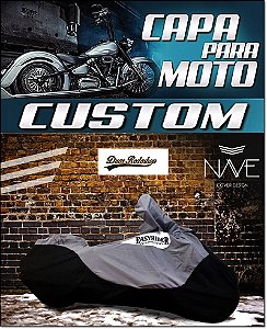 Capa Para Moto Custom Cor Cinza