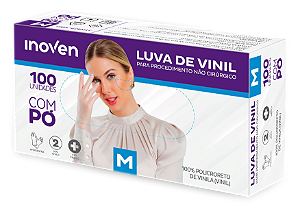 Luva Vinil Descartavel Inoven C/ Pó 100un