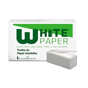 Toalha Interfolha Branco White Paper 20x21cm c/ 1000un