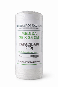 Bobina Saco Plastico Picotada Reforçado 25X35 C/ 425UN