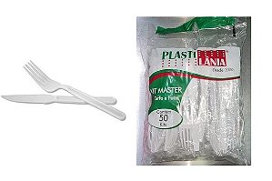 kIT Garfo e Faca Reforçado Refeiçao Branco