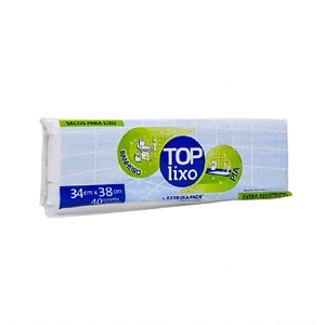 Pack Lixo Top Pia e Banheiro Branco 34X38 RL 40 UN