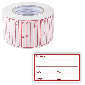 Etiqueta Adesiva de Validade Alimentos e congelamentos 50X30MM