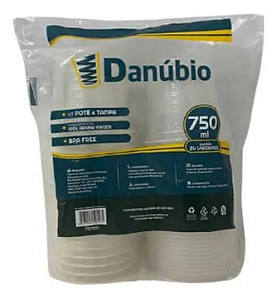 Pote Descartavel Redondo 750ml Cristal Com Tampa 24und
