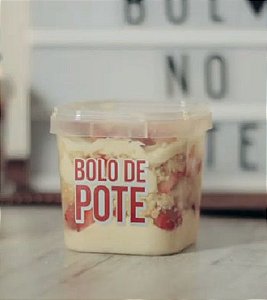 Pote Quadrado Descartável 220ml Bolo No Pote com lacre