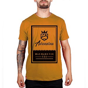 Camiseta Masculina Quadro Mostarda Adrenalina