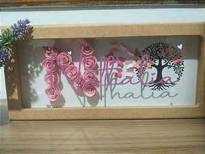 Quadro Box FLORES de Papel 13x28cm