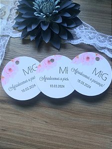 Tags 4cm com Furo (20 unids) Montagem Arte
