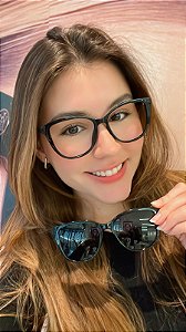 Óculos Feminino Clip-on Preto
