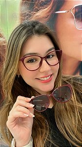 Óculos Feminino Clip-on Vermelho