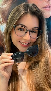Óculos Feminino Clip-on Azul Degradê