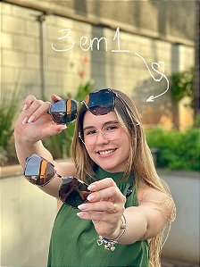 Óculos Clip-on 3 em 1 - feminino