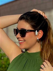 Óculos de sol feminino verde e preto