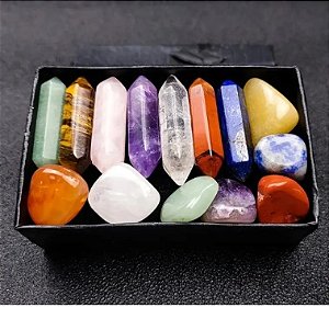 CONJUNTO PEDRAS E CRISTAIS 14 peças